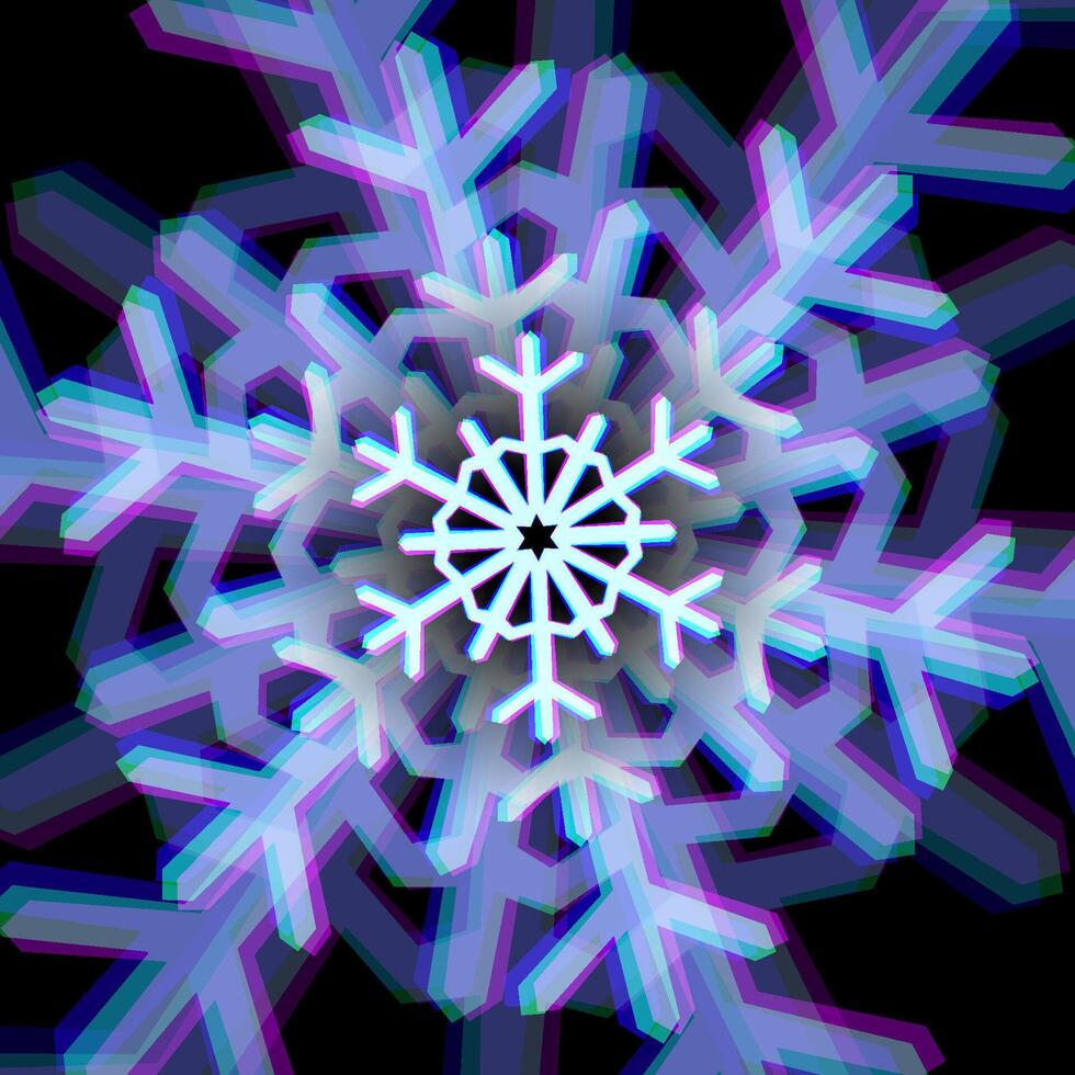 Christmas snowflake sign with aberrations vector