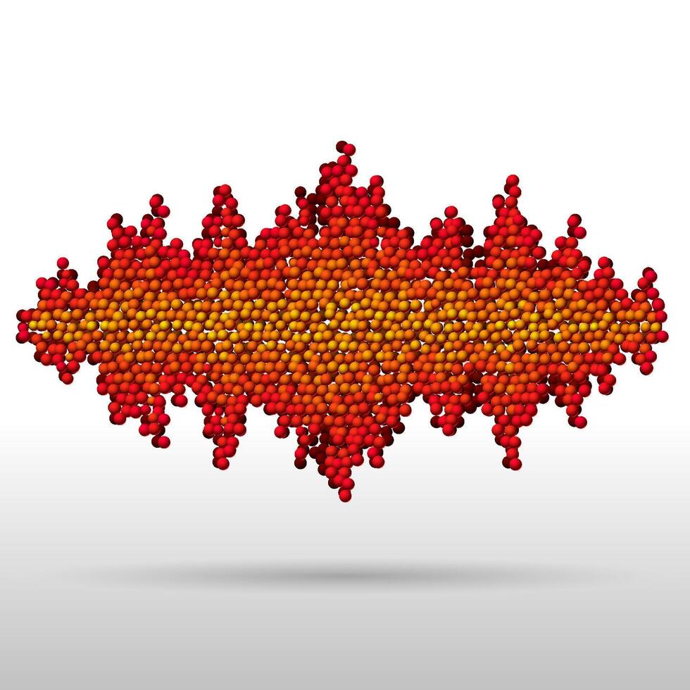 Sound waveform made of chaotic balls vector