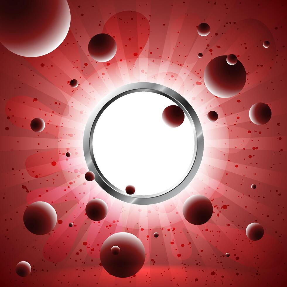 Red scene with flying balls vector