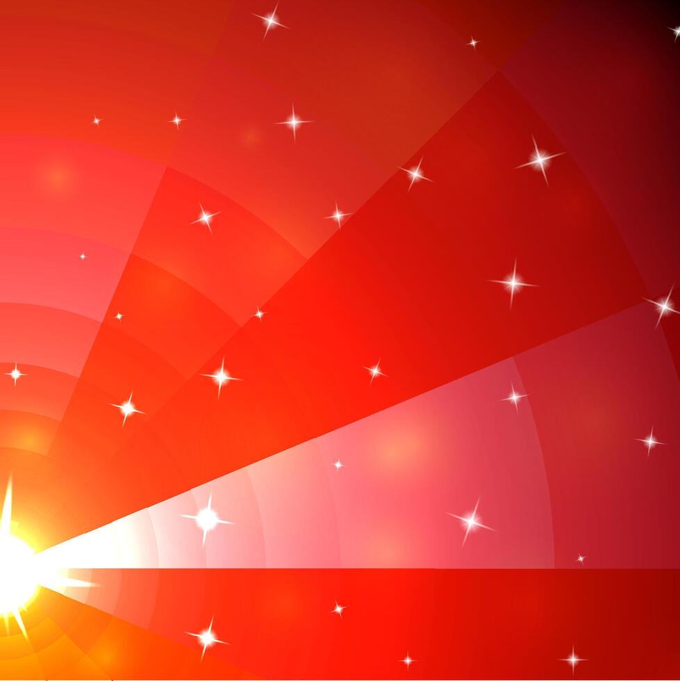 Abstract red mosaic galaxy with perspective vector