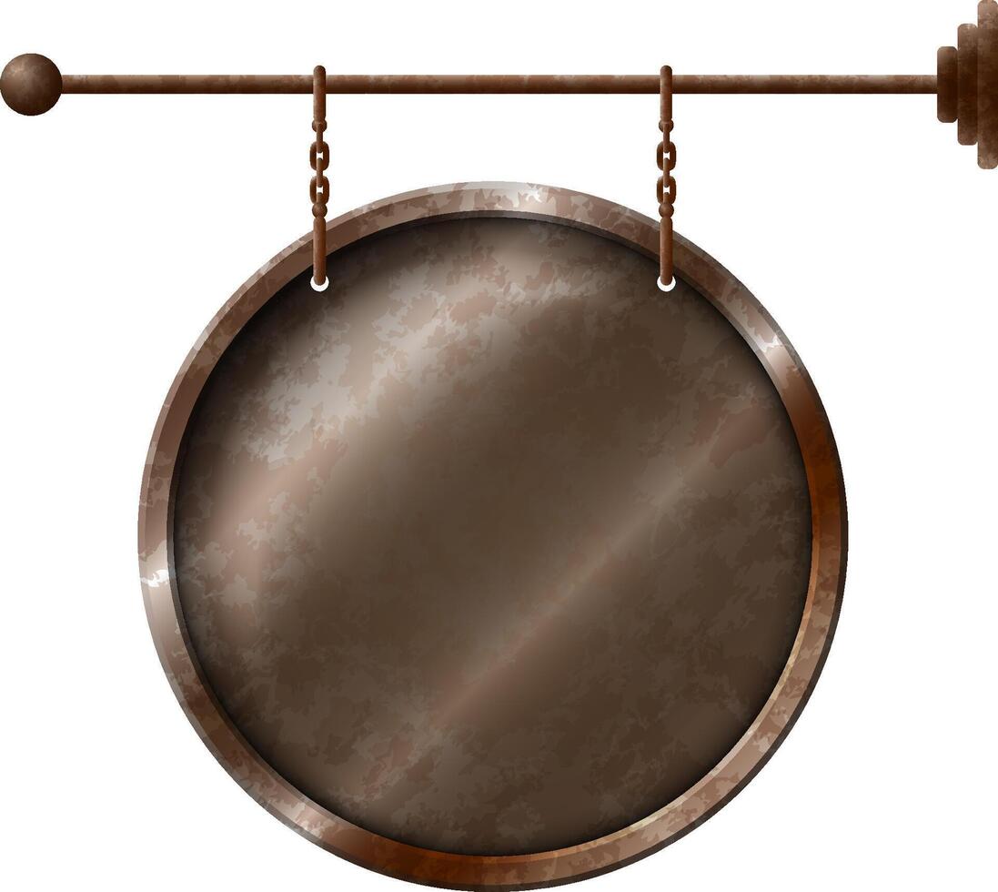Round signboard on the chains vector
