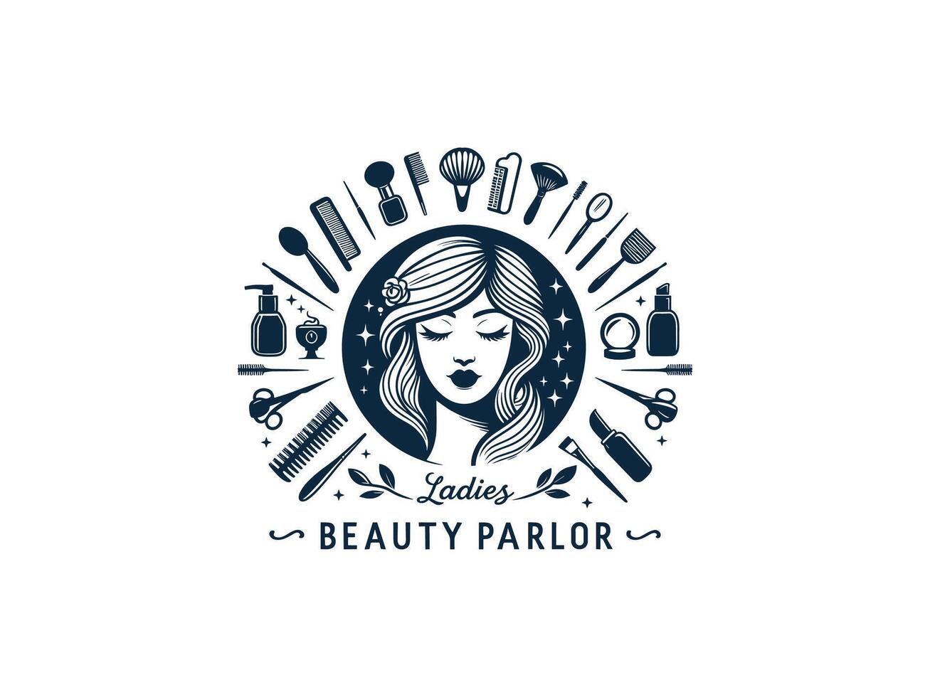 Ladies Beauty Parlor Design vector