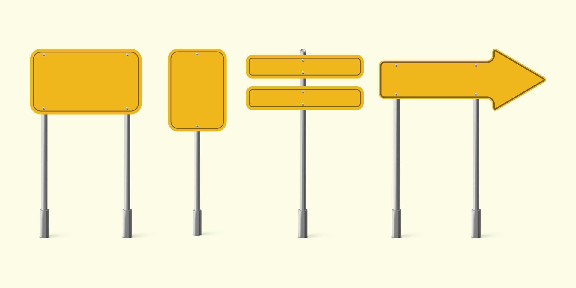 Yellow blank road sign illustration vector