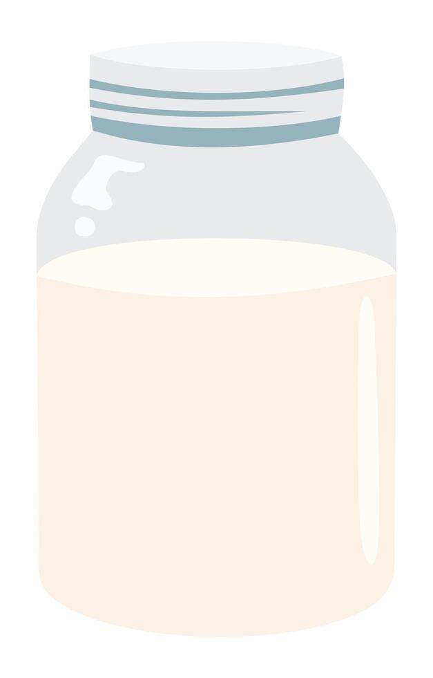Jar with milk. isolated illustration vector