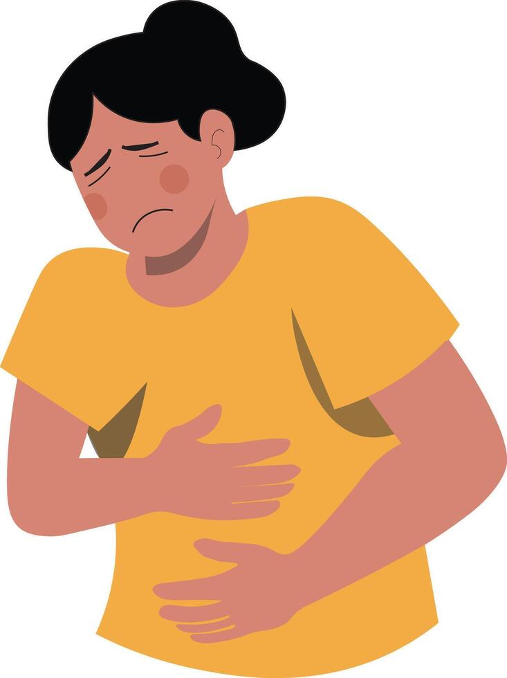 an illustration of a stomach patient vector