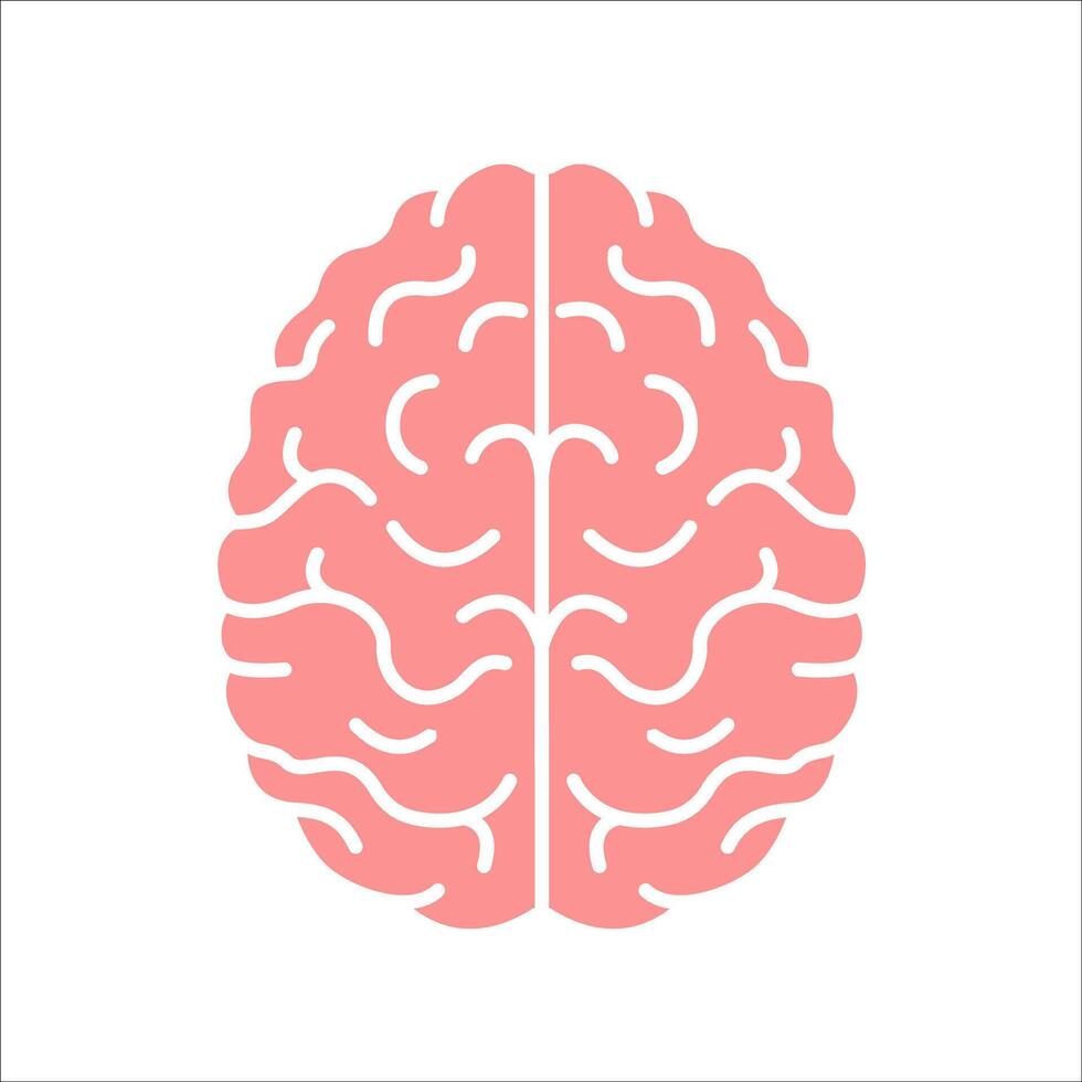 Simple drawing of a brain. Icon design. vector