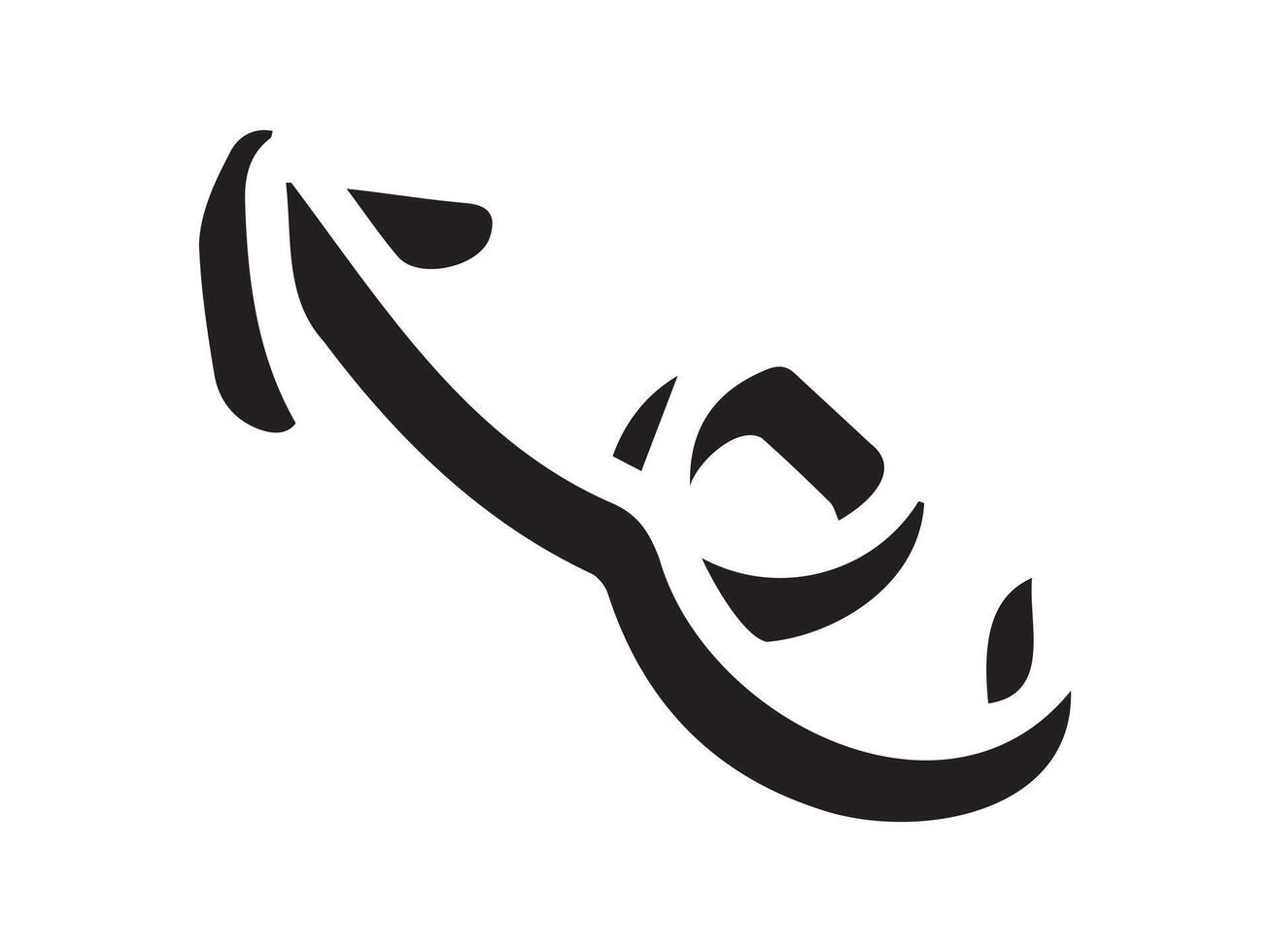 Hand-drawn curved volumetric black arrow isolated on a white background. Concept of direction, navigation, pointers, movement. Design element, symbol, and sign. Doodle, sketch vector
