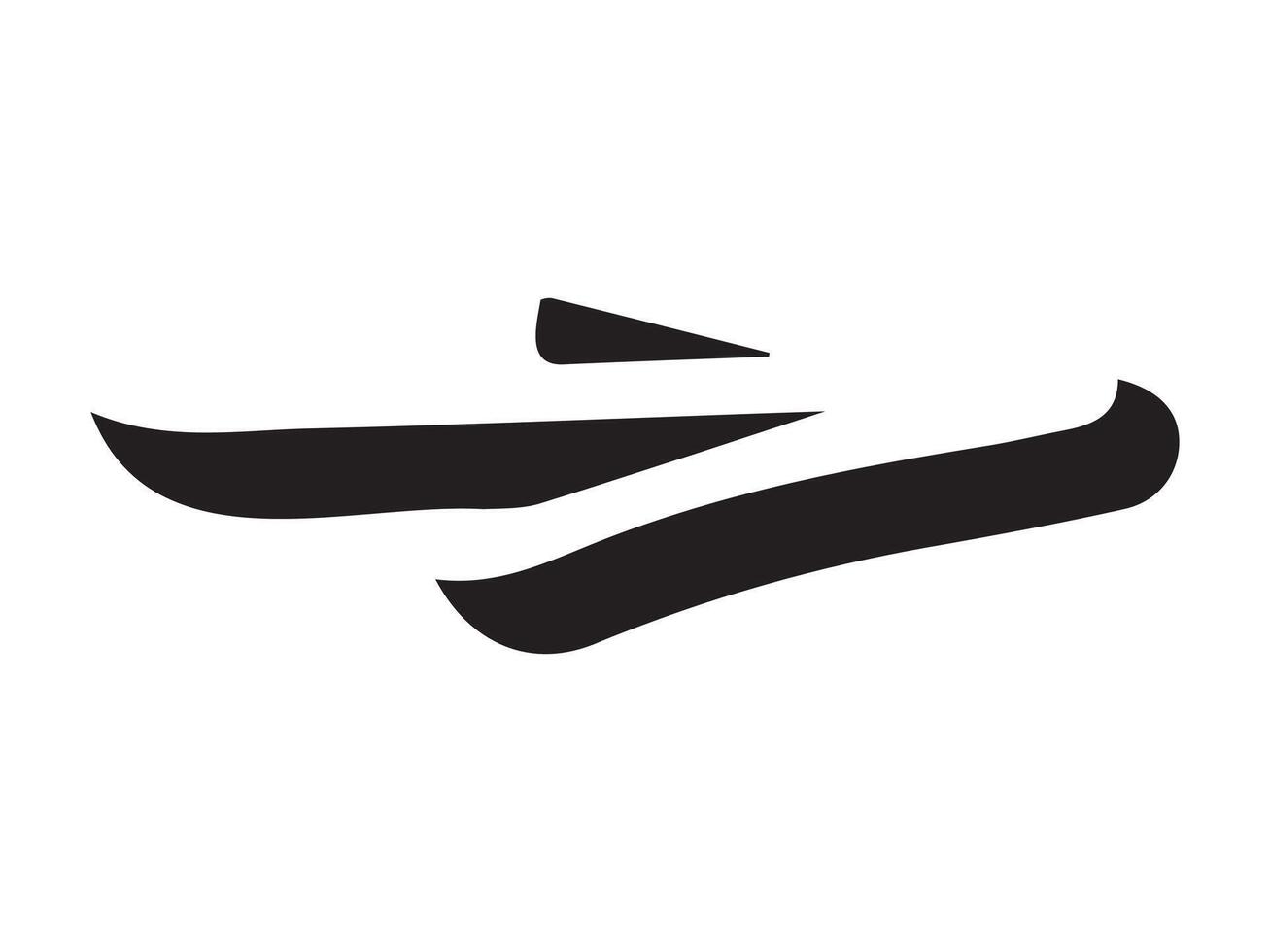 Hand-drawn straight volumetric black arrow isolated on a white background. Concept of direction, navigation, pointers, movement. Design element, symbol. Doodle style, sketch vector