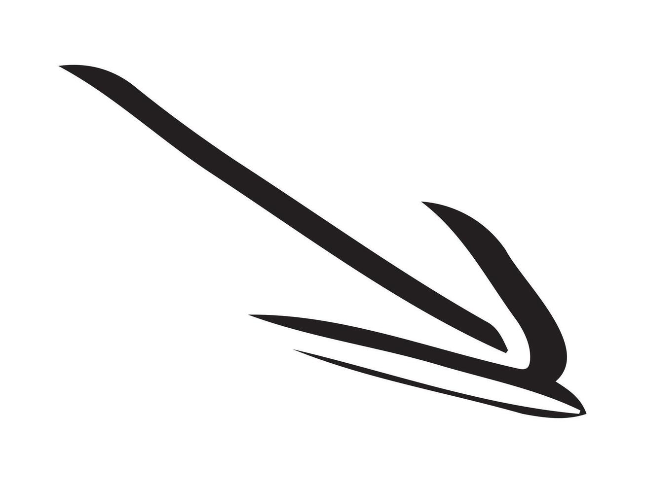 Hand-drawn straight volumetric black arrow isolated on a white background. Concept of direction, navigation, pointers, movement. Design element, sign. Doodle style, sketch vector