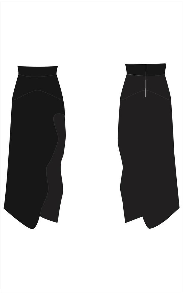 Asymmetrical skirt illustration vector