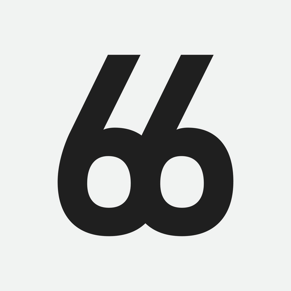Professional 66 Number Logo Design Service vector