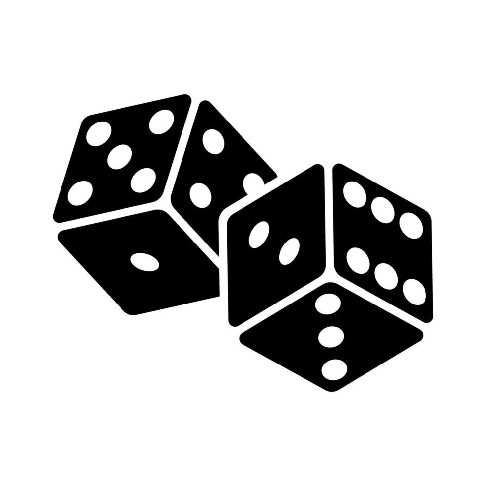 Silhouette of a Pair of black dice fallin vector