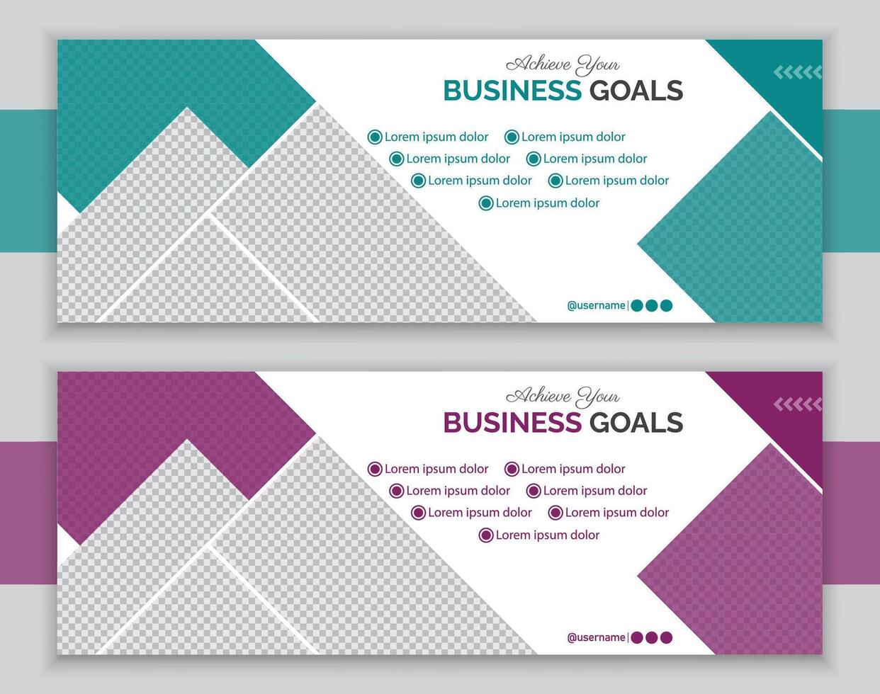 Business goals banner template with geometric shapes vector