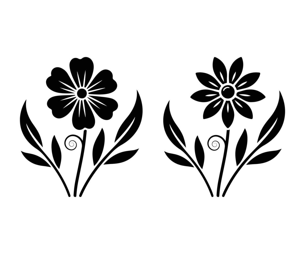 Minimalist Flower Silhouette Design for Creative Use vector
