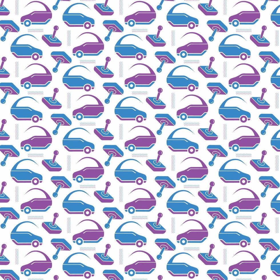 A pattern of cars and trucks on a white background vector