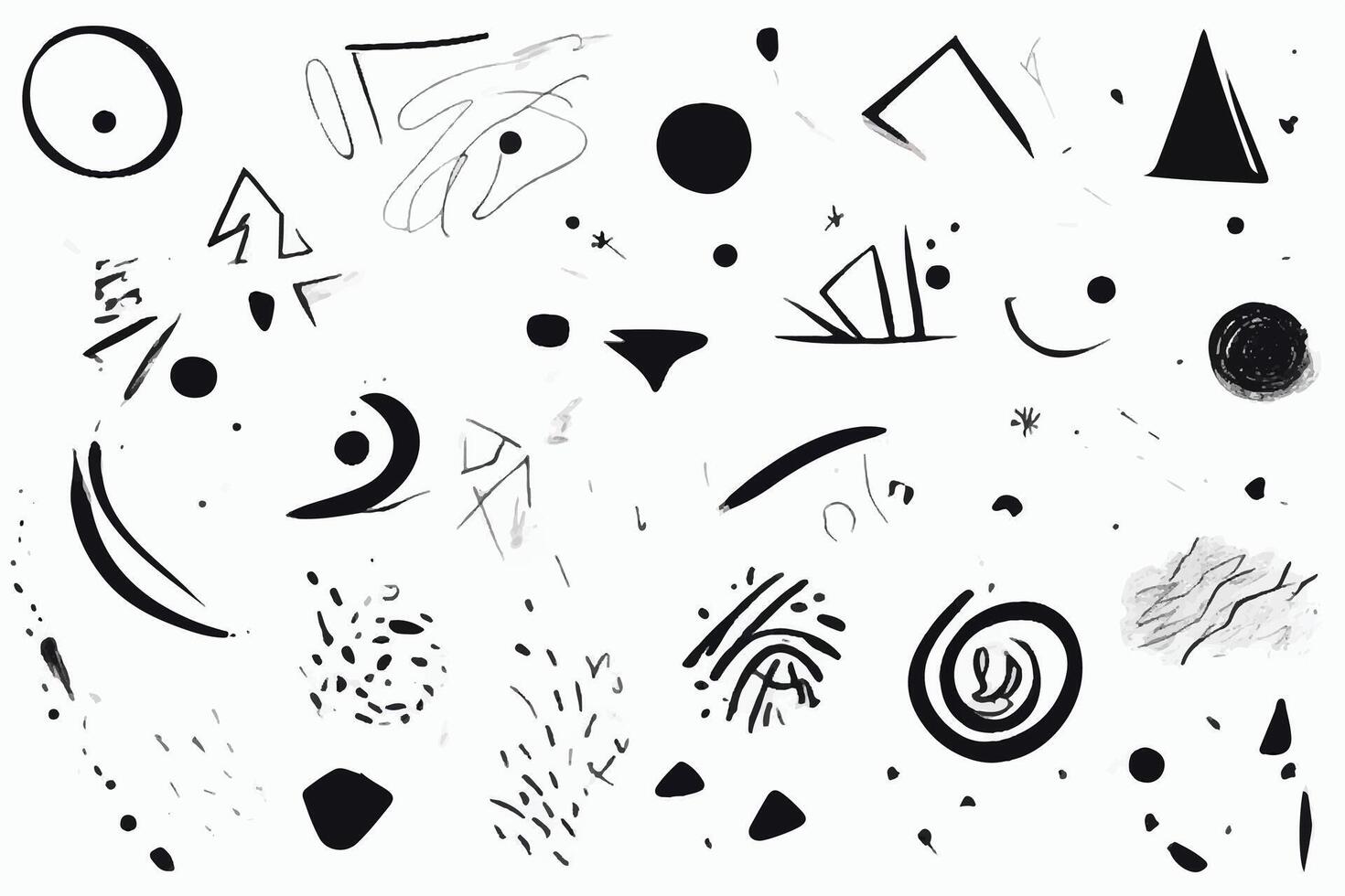 A set of black and white abstract shapes vector