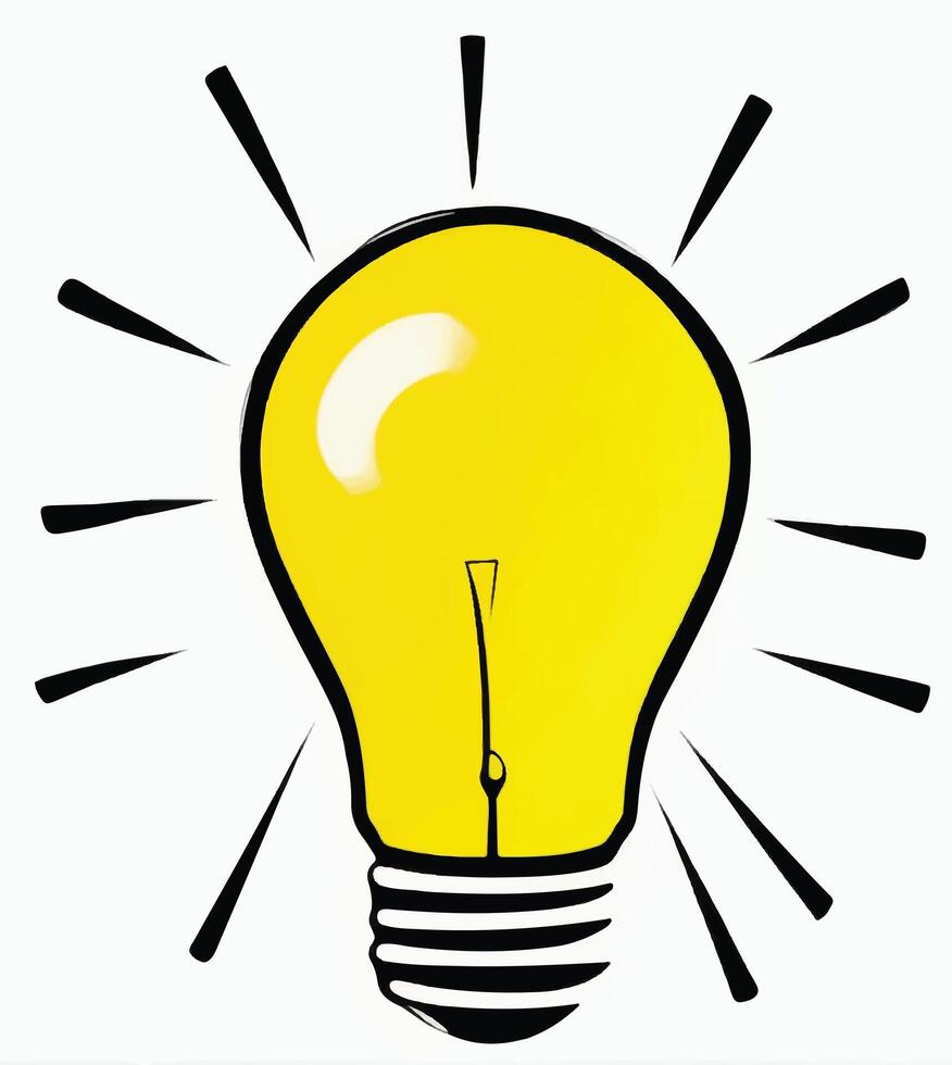 A light bulb with a black background vector