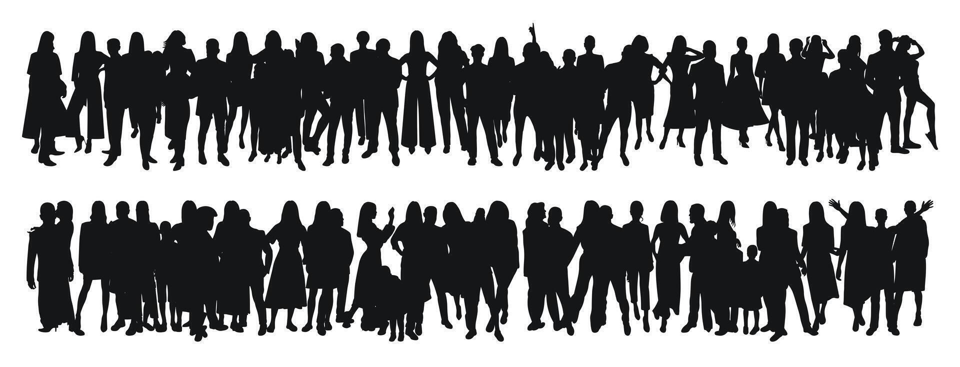 Crowd of people travelers, passengers, queue vector
