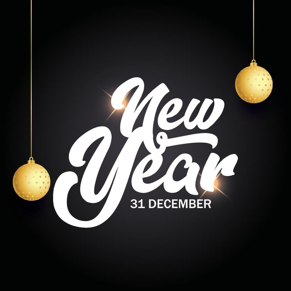 Happy new year lettering text for happy new year vector