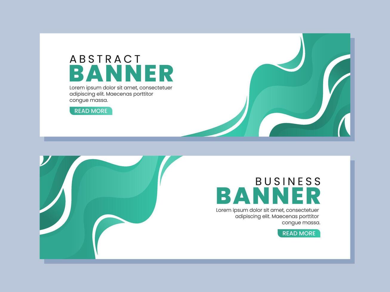 Abstract green waves banner template vector