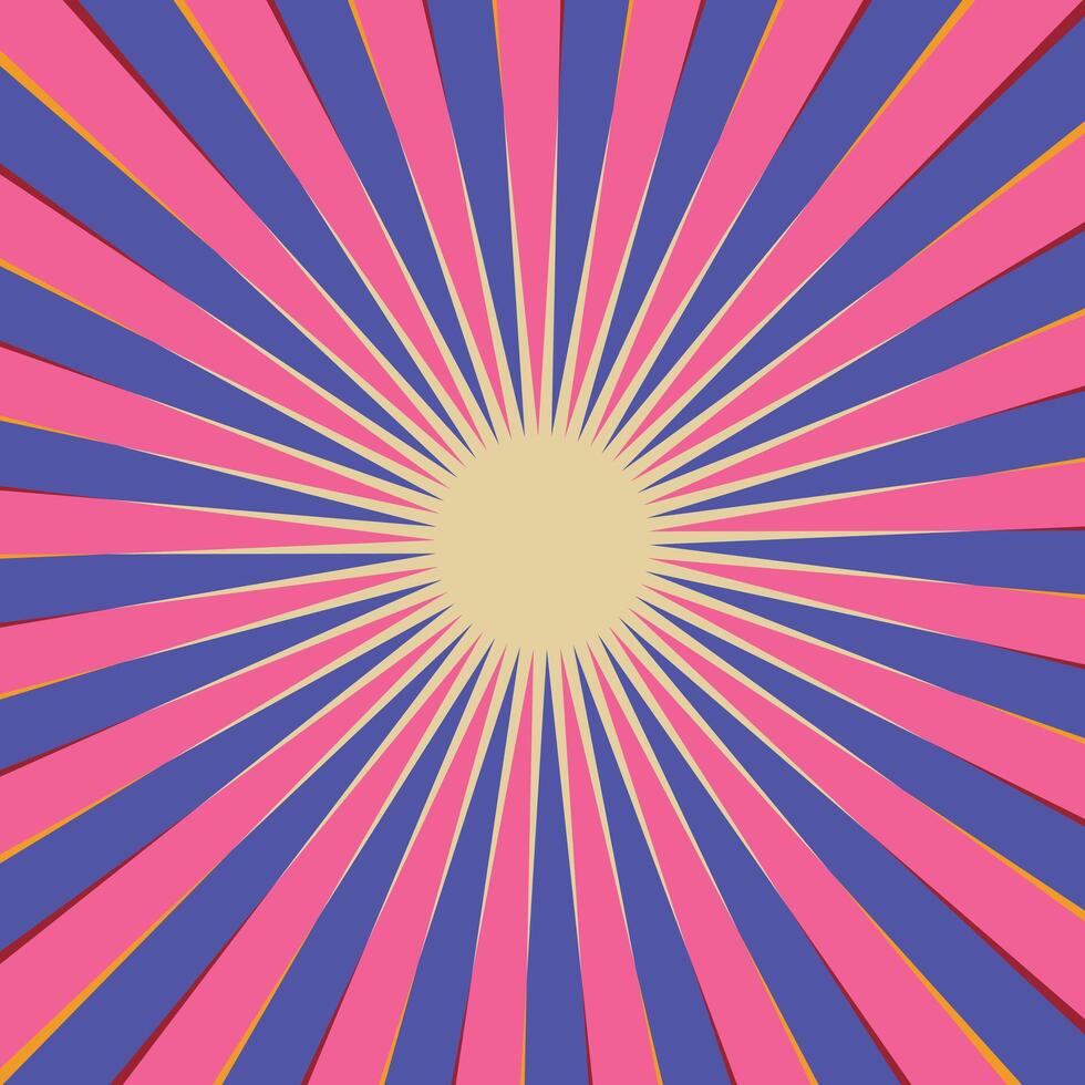 a pink and blue background with a sunburst vector