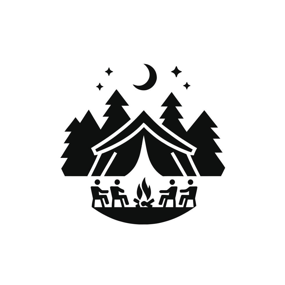 Camping tent icon illustration vector
