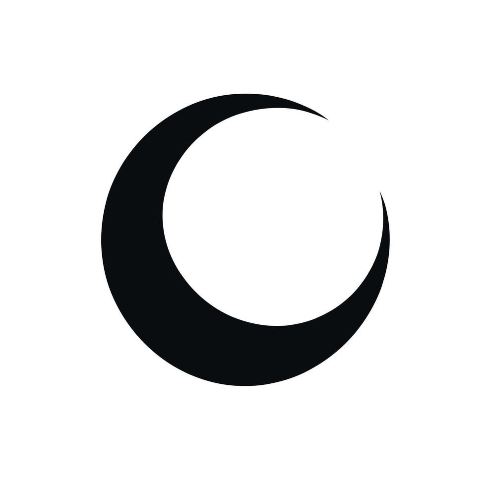 A black and white crescent on a white background vector
