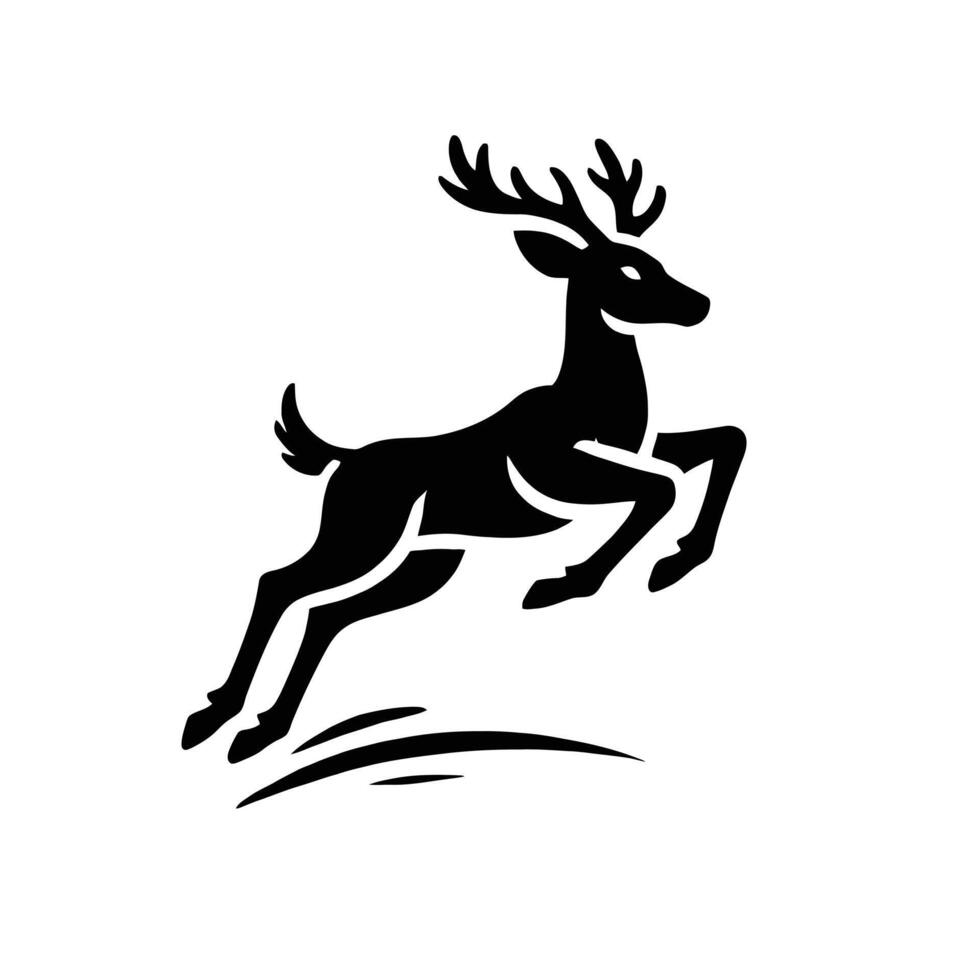 Deer jumping illustration vector