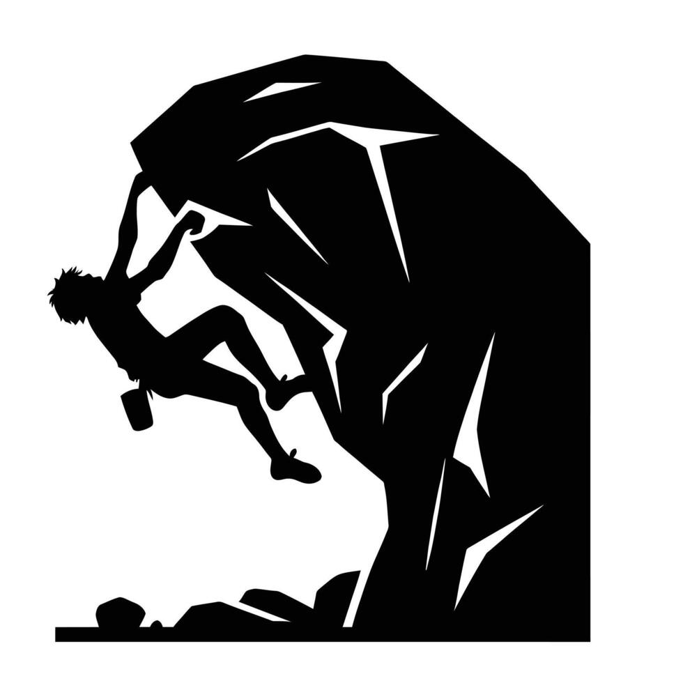 Rock climber climbing on a rock vector