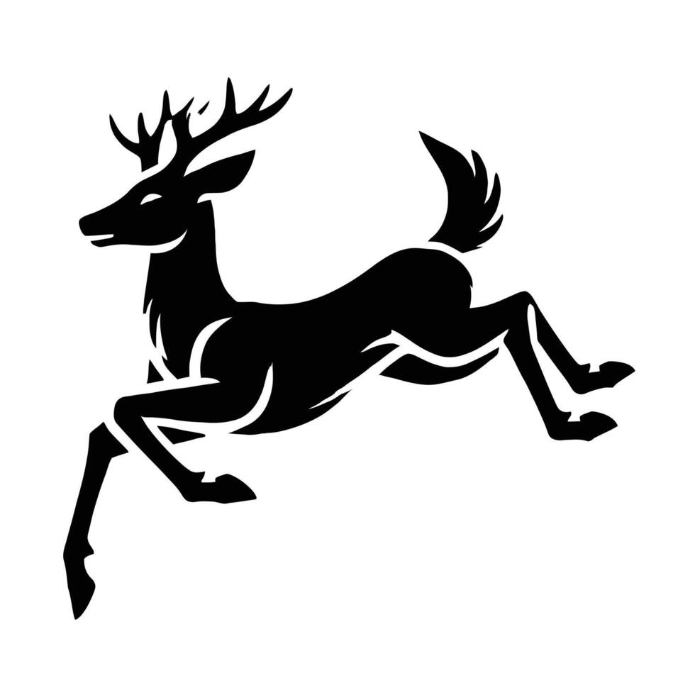 Deer running silhouette vector