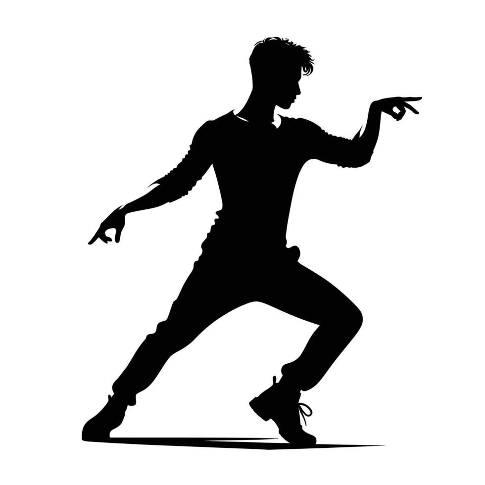 Silhouette of a man dancing vector