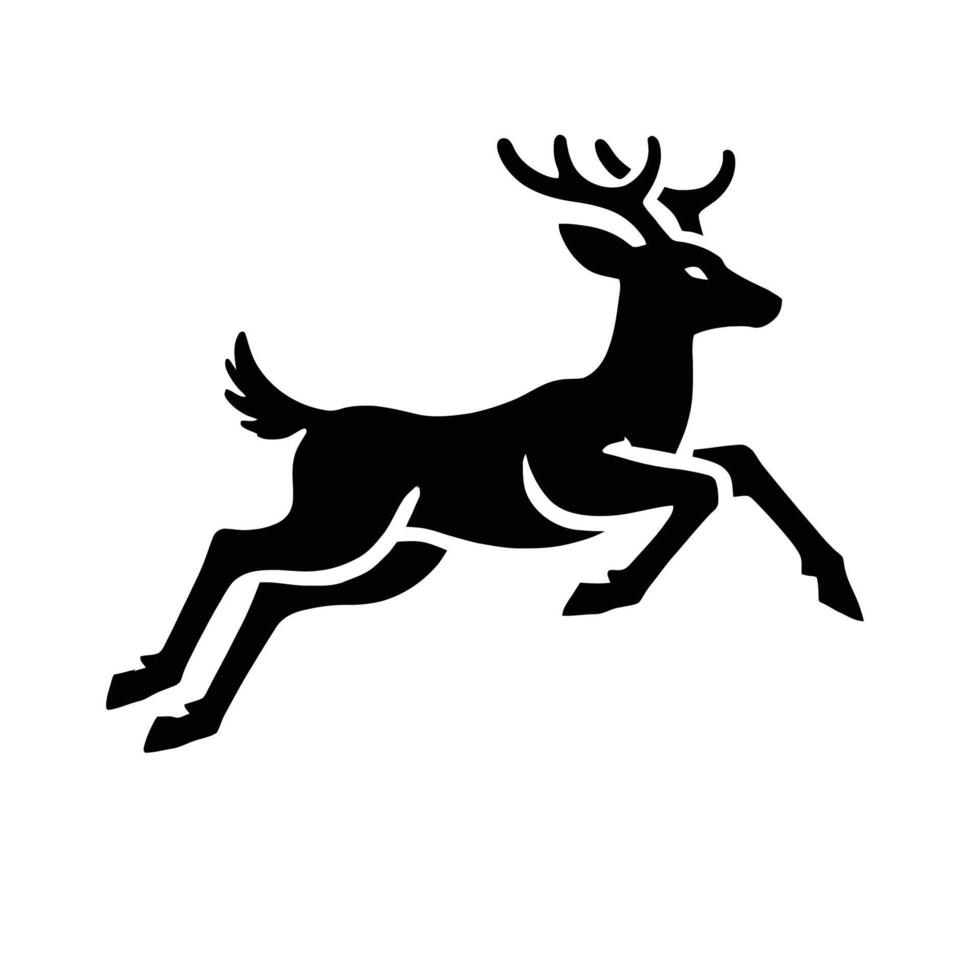 A black and white silhouette of a deer vector