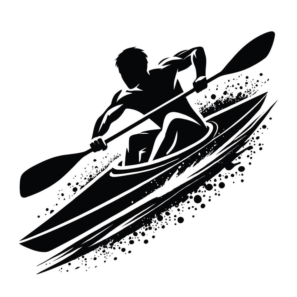 A man in a kayak vector