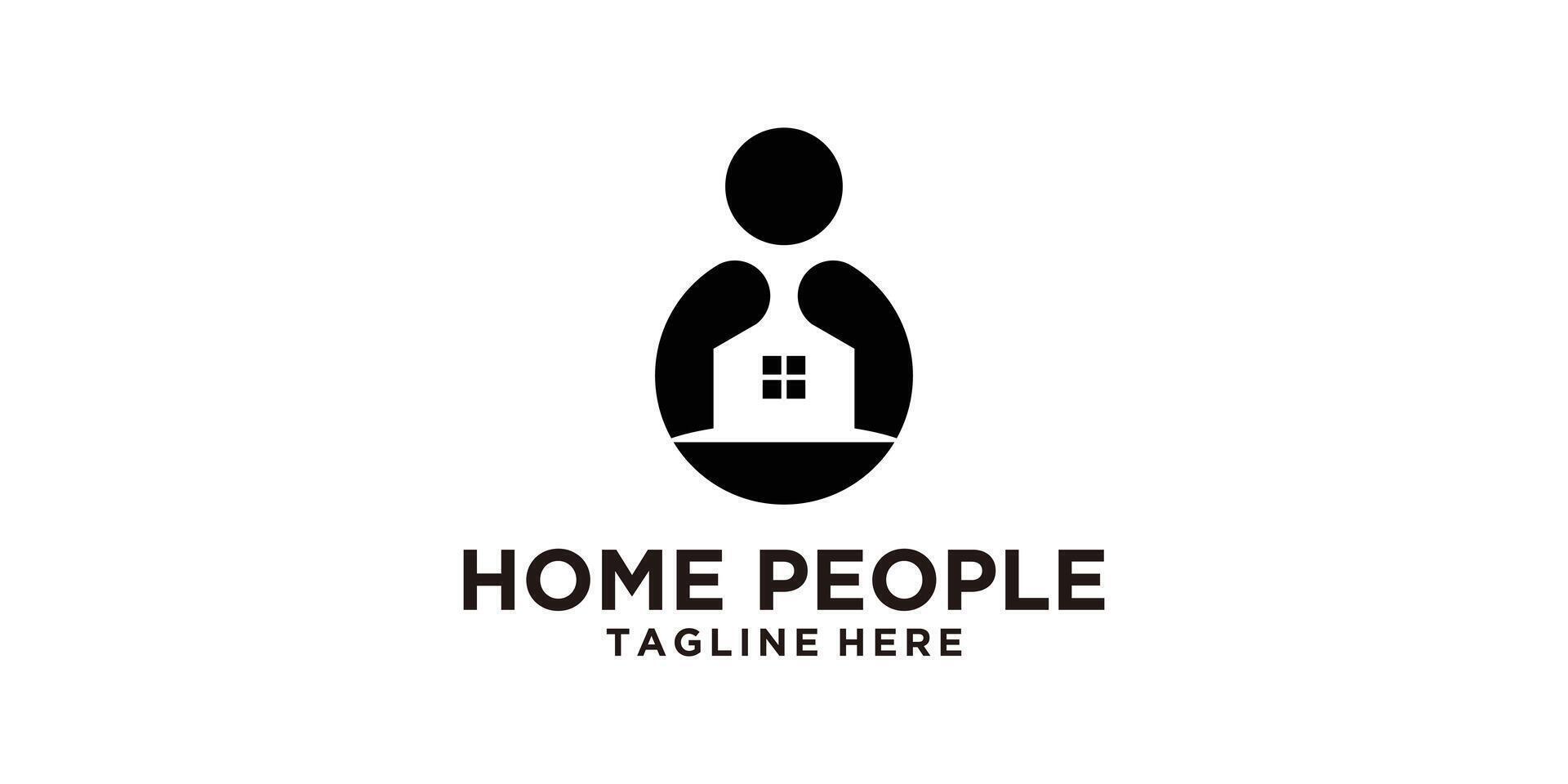 logo design combination of people and house shapes, real estate, contractors, architects, property, business, financial, investment, logo design , symbol, icon, ice, creative. vector