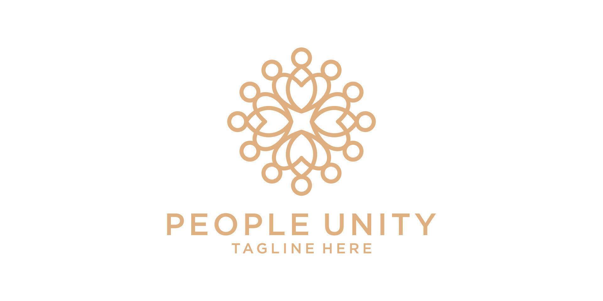 logo design flower and person, unity, community, family, logo design icon, , symbol, idea, creative. vector