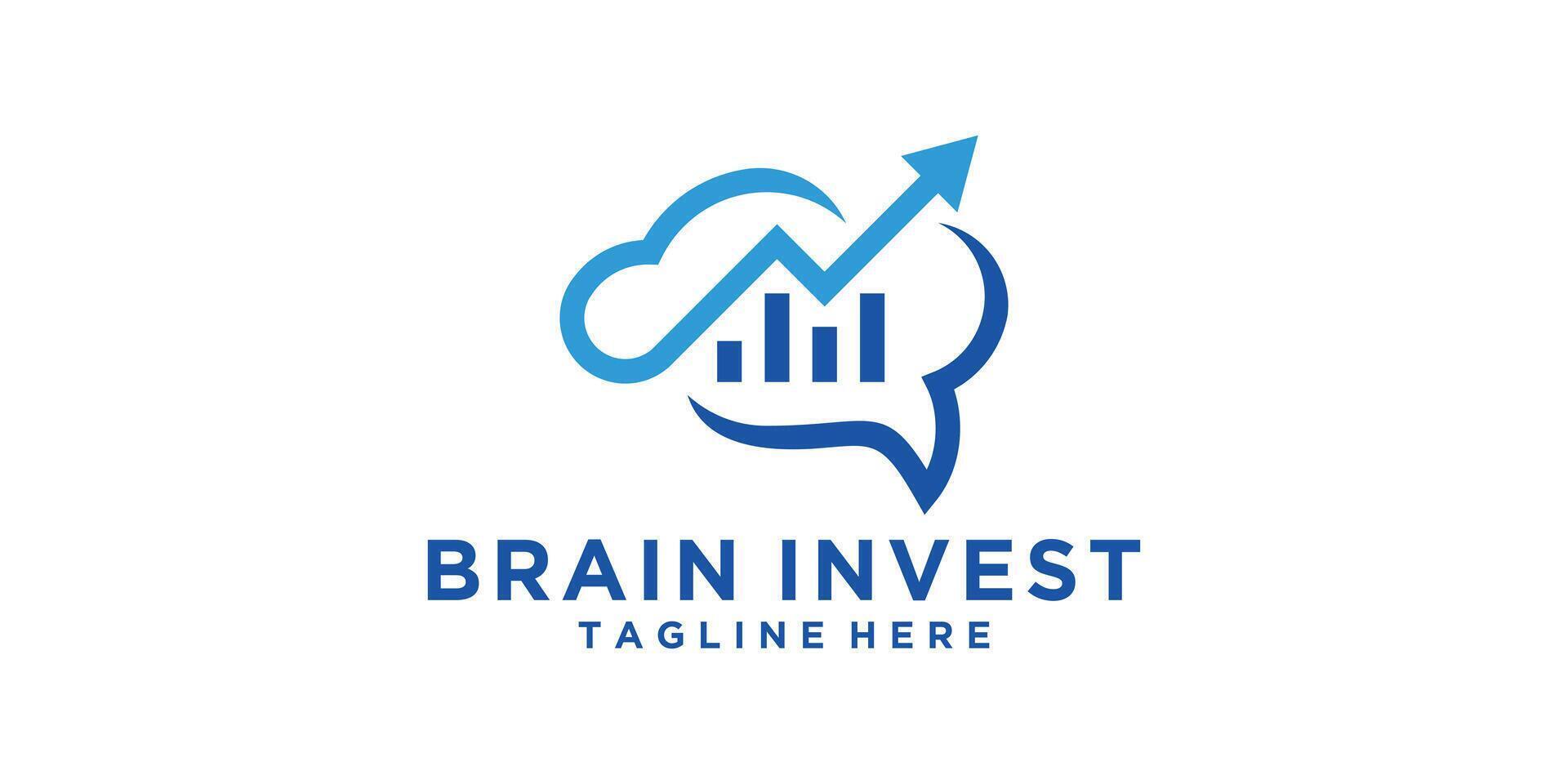 brain invest logo design, financial, intelligence, consulting, , logo design, icon, symbol, idea, creative. vector