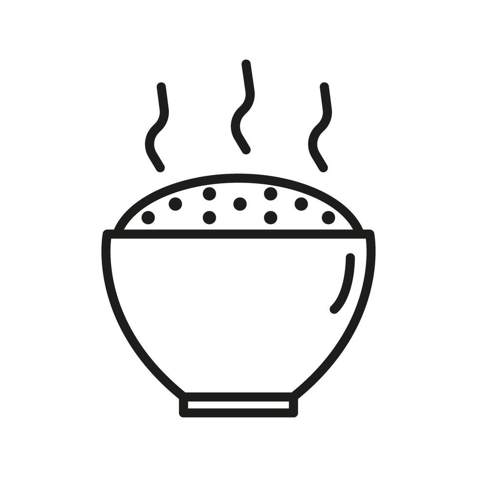 hot rice in a bowl icon vector