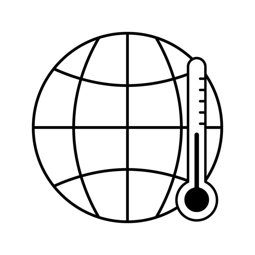 globe with thermometer icon vector