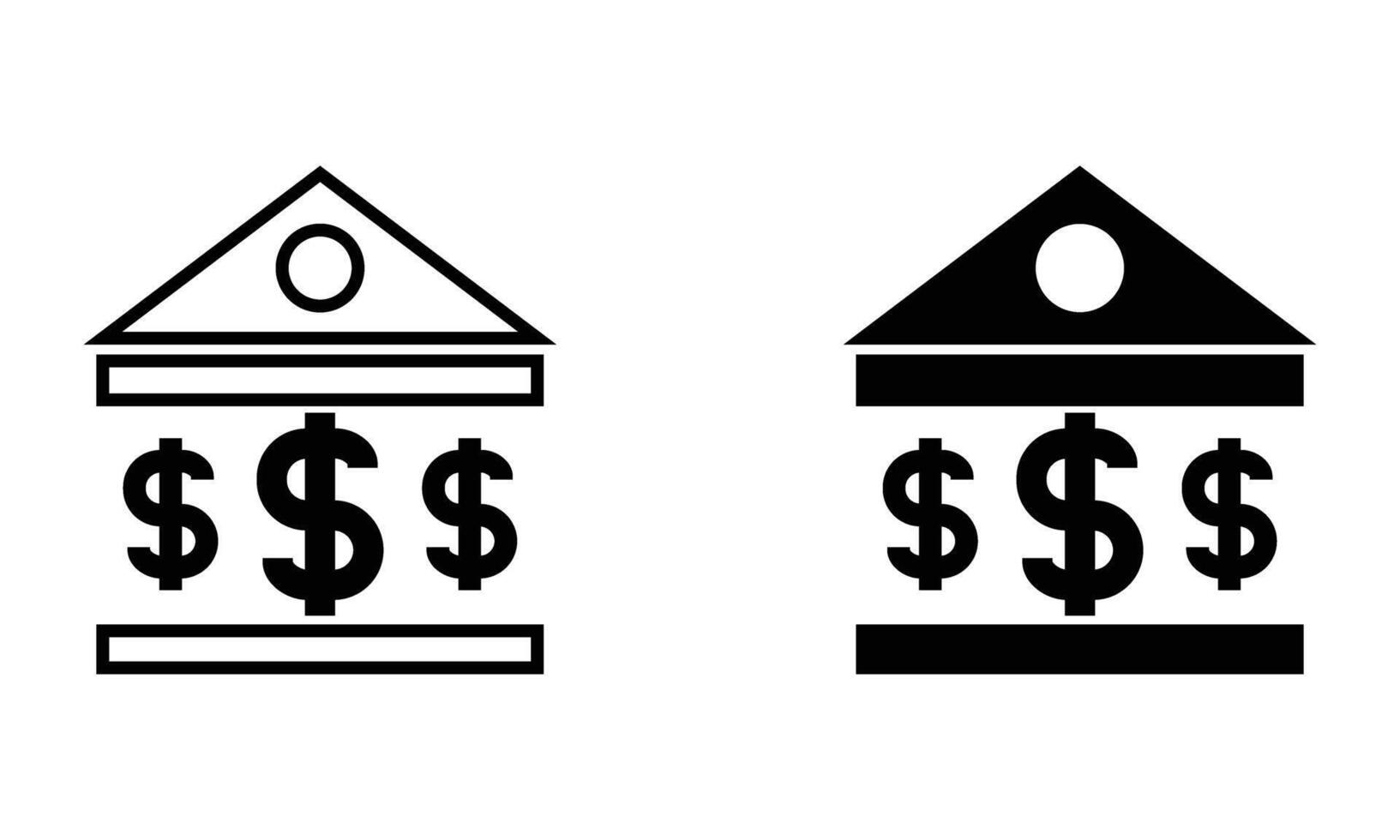 Illustration of bank building icon vector