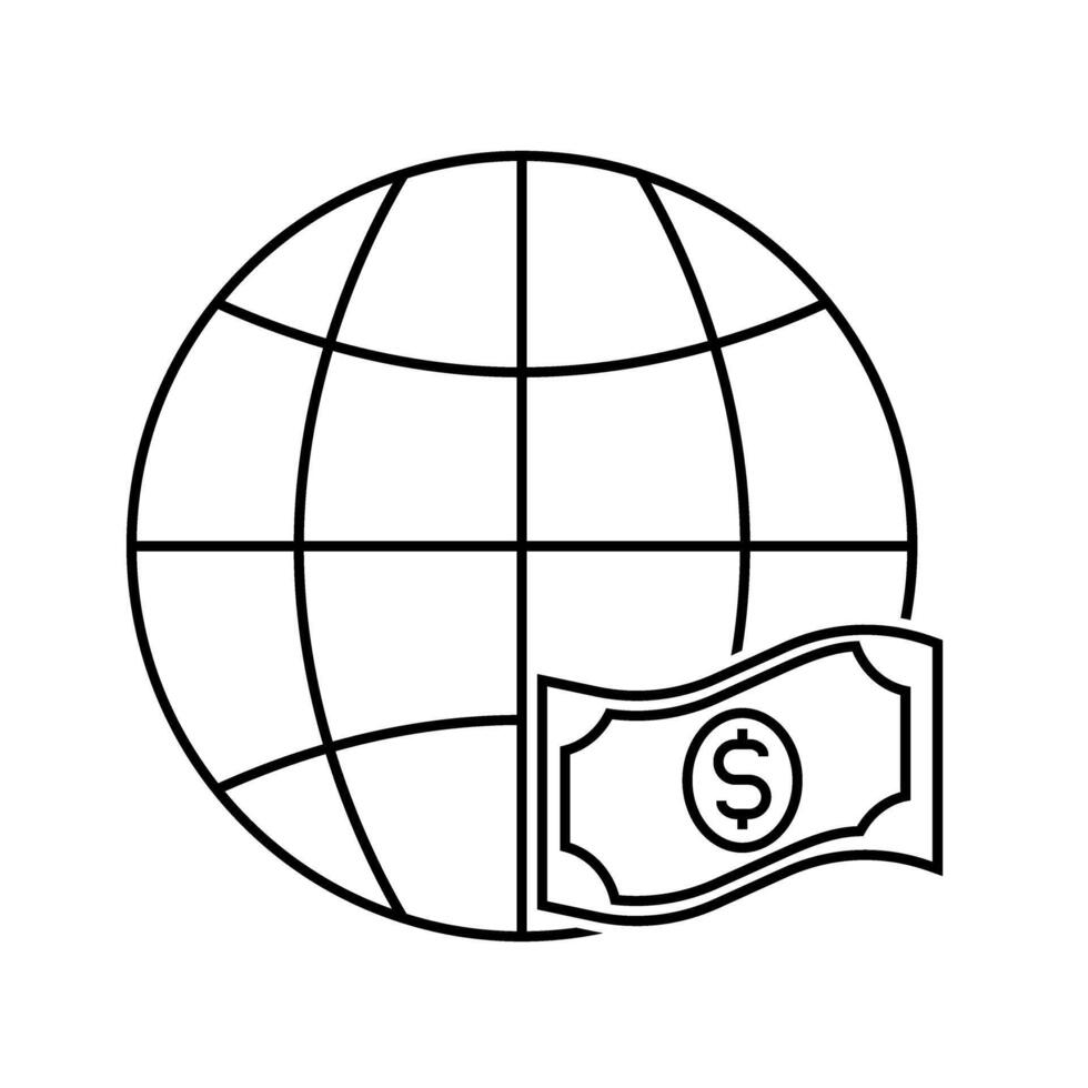globe with a money icon vector