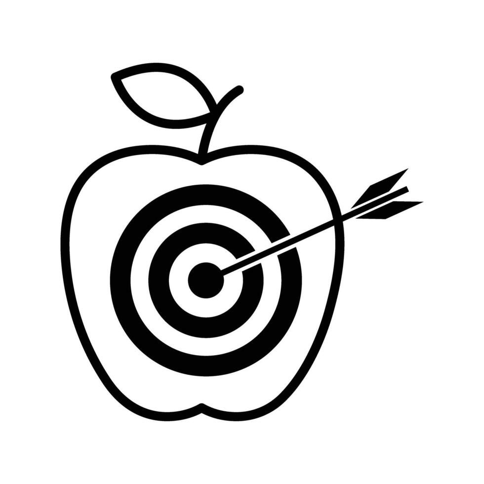 apple and target icon vector