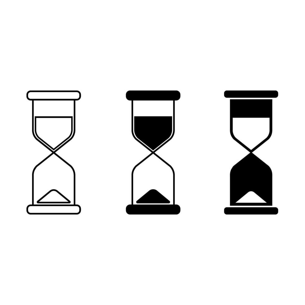 a set of sand glass icon vector