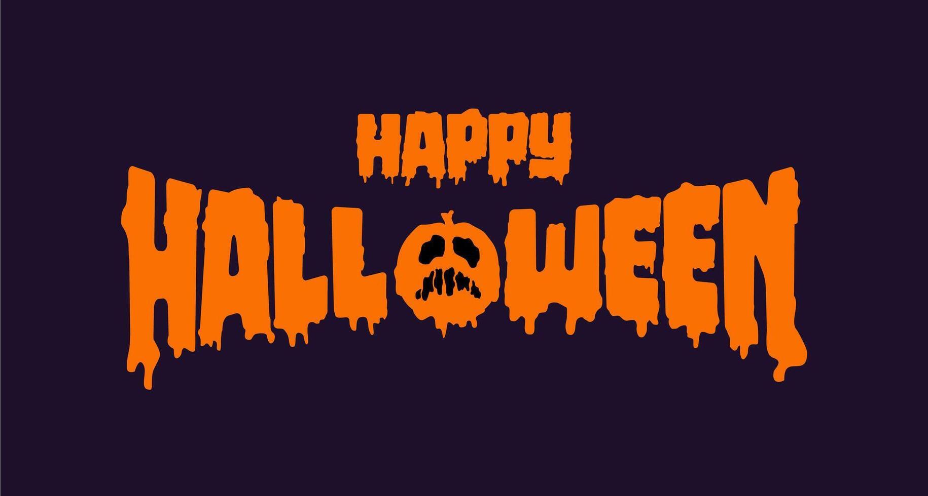 Happy Halloween Typography with Spooky Jack o Lantern Graphic. Perfect for Halloween Banners, Posters, Cards, and Digital Projects vector