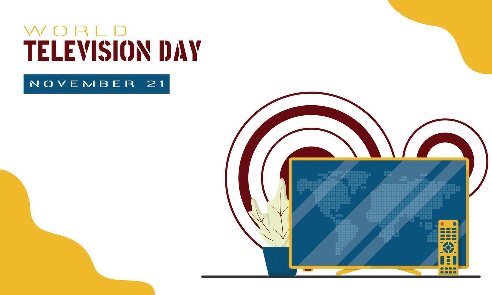 World Television Day template with LED television in the modern era vector