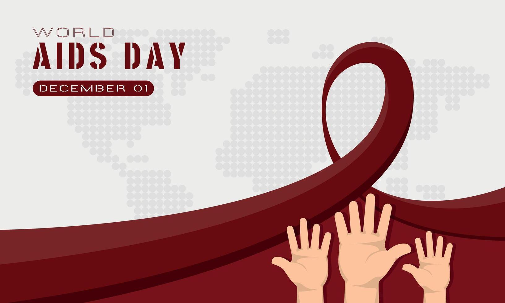 World AIDS Day template with many sufferers hands need help vector