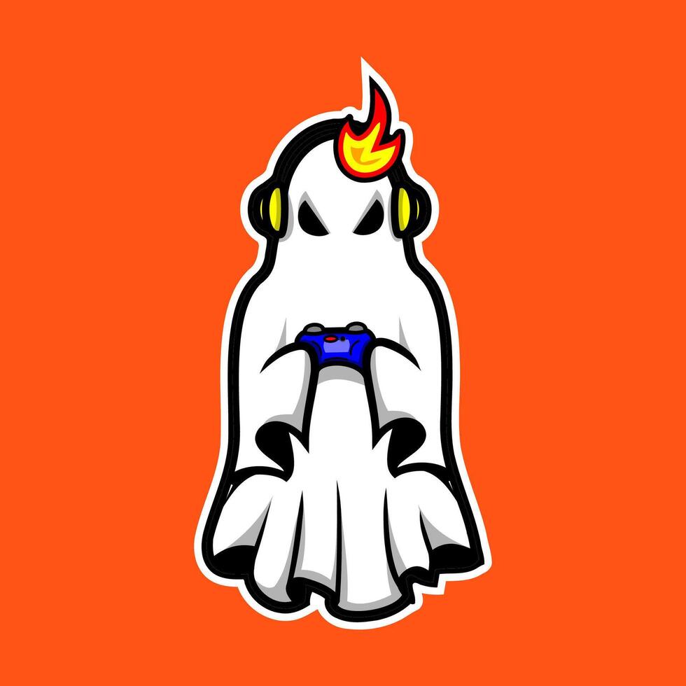 funny ghost playing game vector