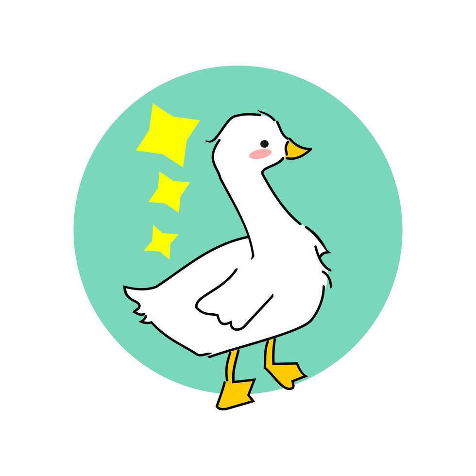 cute cartoon duck character vector