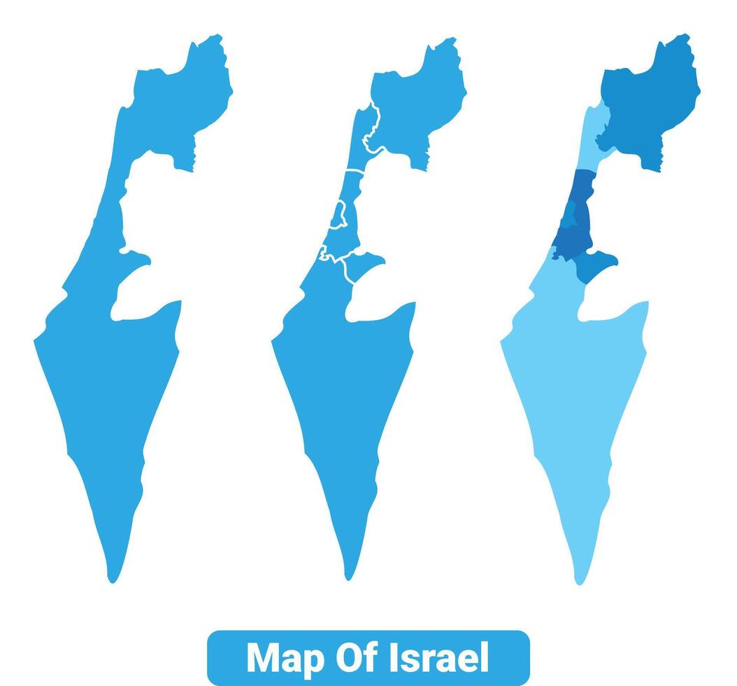 Bluescale Israel map in different style border outline illustration set vector