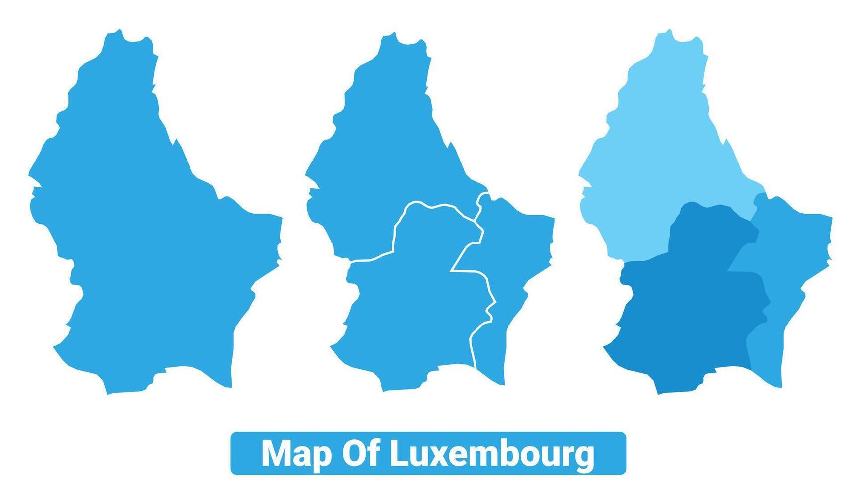 Bluescale Luxembourg map in different style border outline illustration set vector