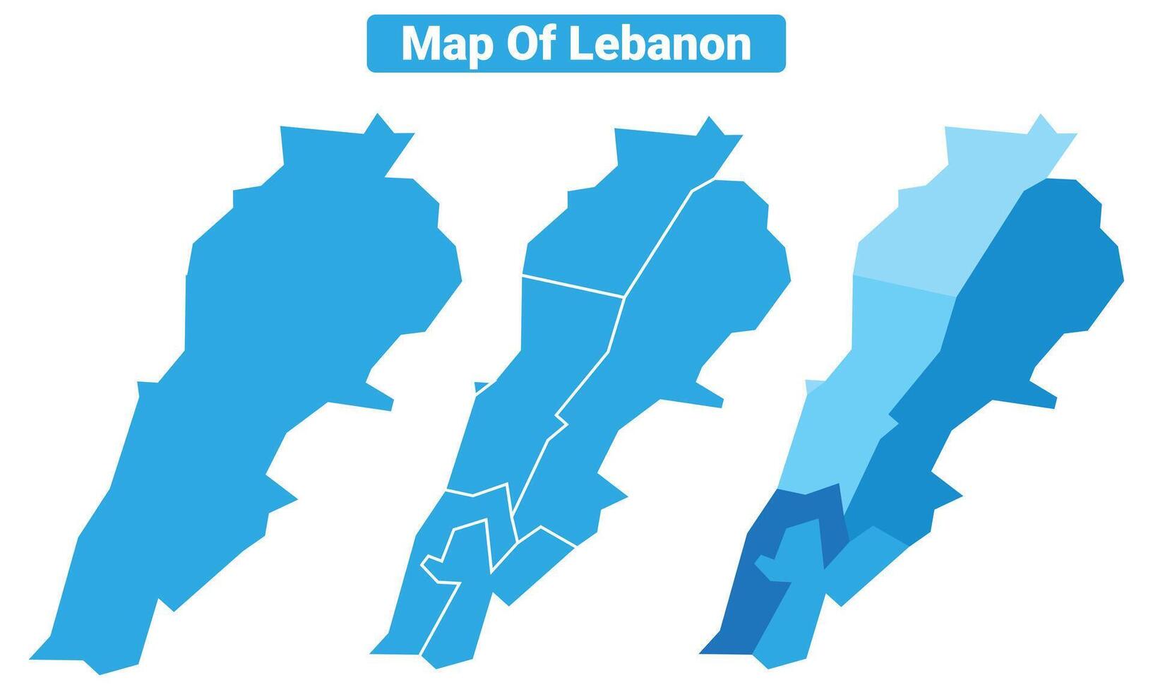 Bluescale Lebanon map in different style border outline illustration set vector